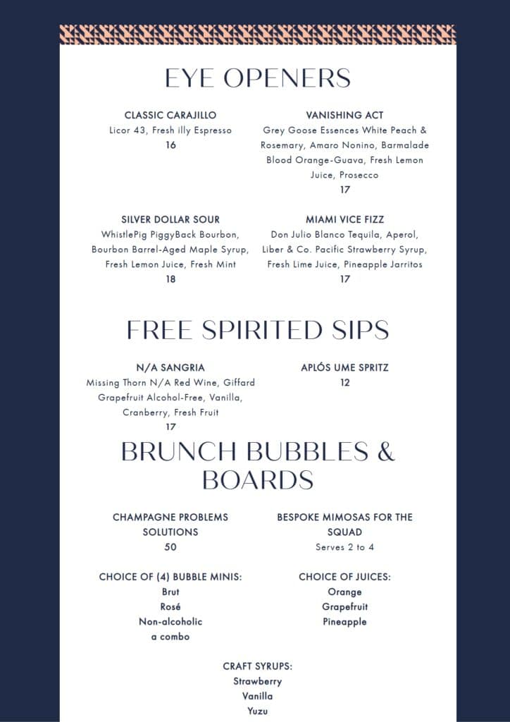 Del Frisco's Grille Brookfield Place Menu