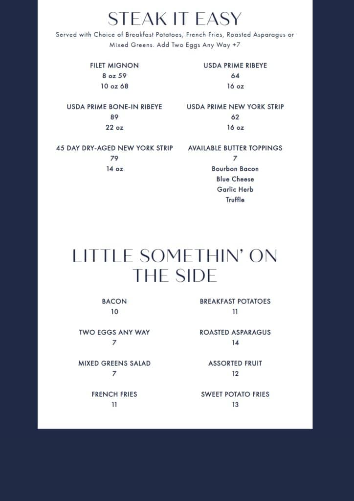 Del Frisco's Grille Brookfield Place Menu
