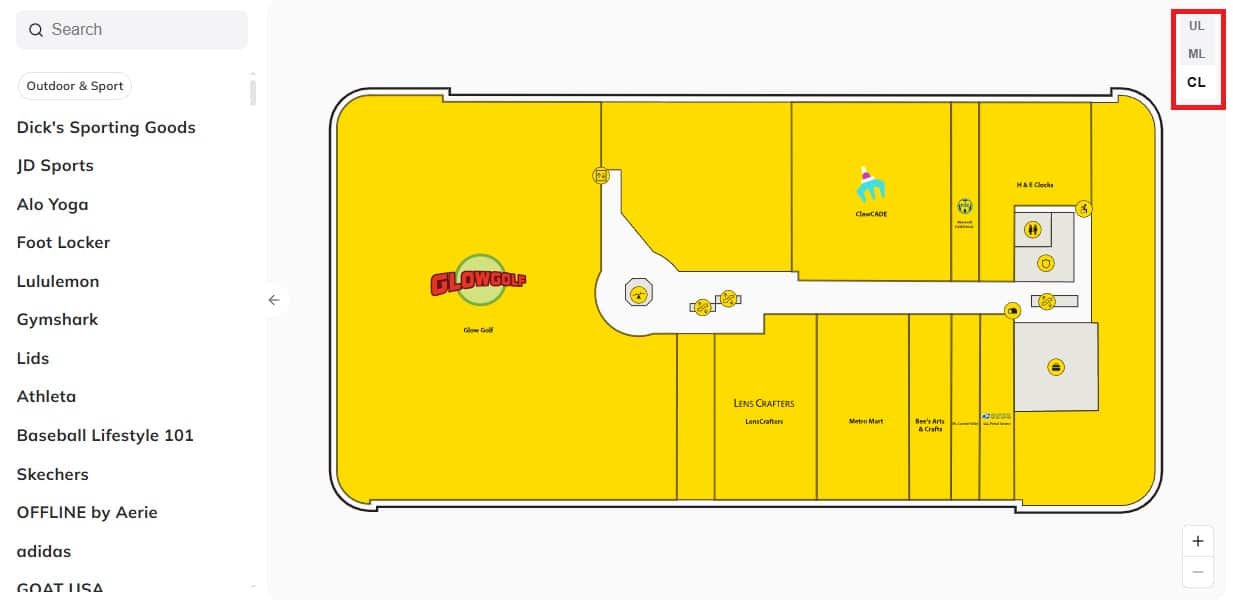 Roosevelt Field directory map change floor