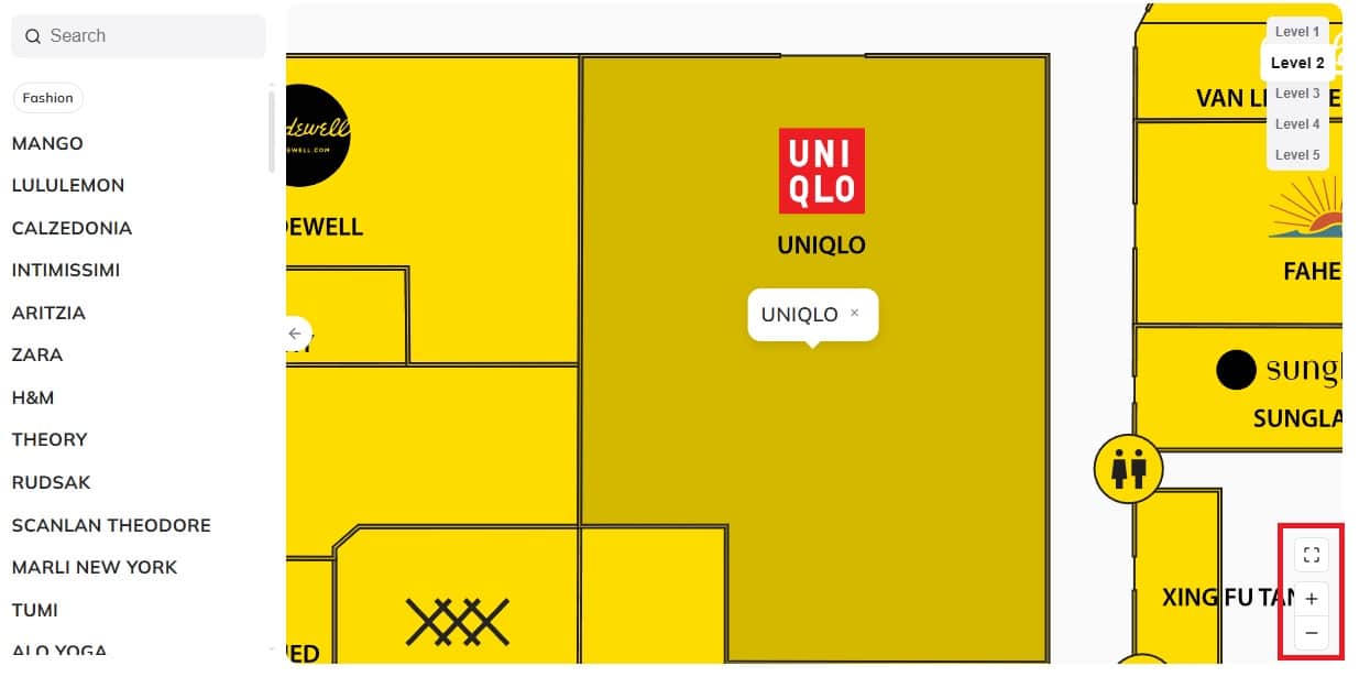 hudson yards directory map zoom