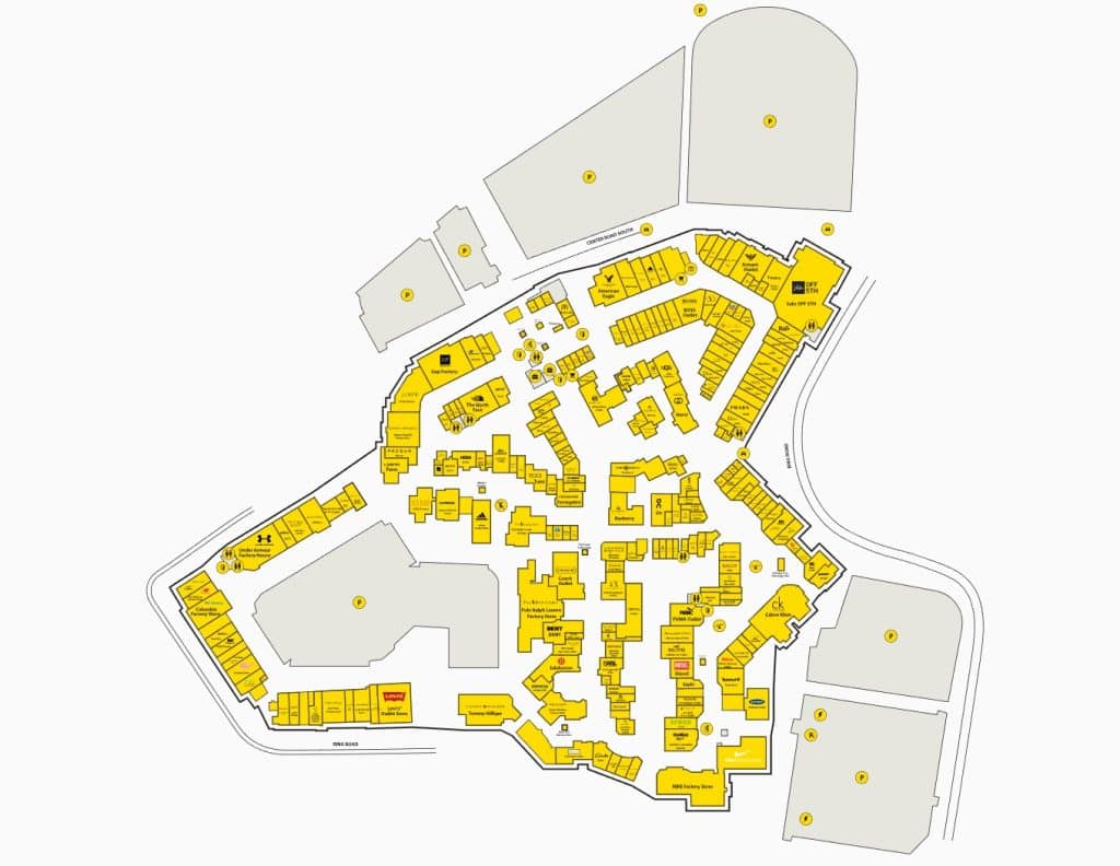 Woodbury Common Premium Outlets Directory Map by NYCMallPedia