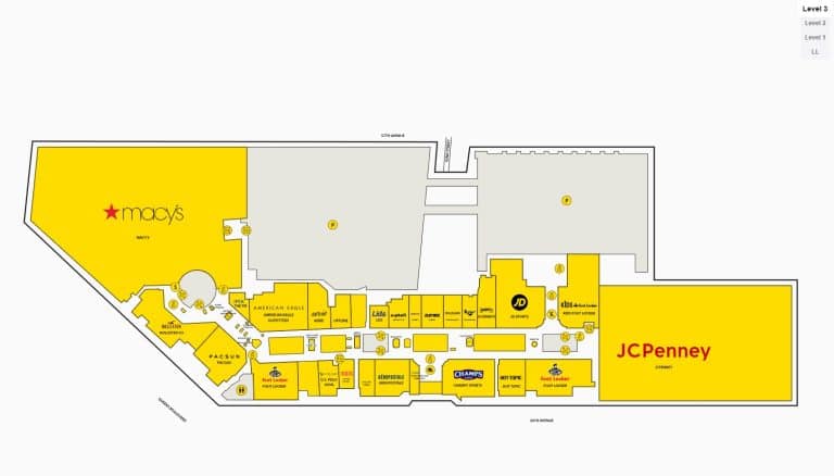 queens center mall directory map