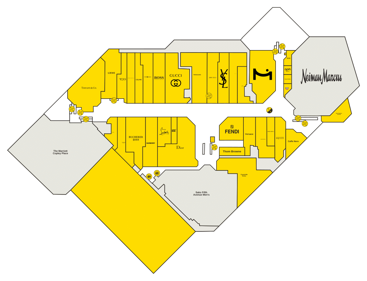 Copley Place Directory Map