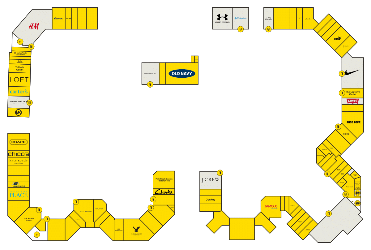Finger Lakes Premium Outlets Directory Map