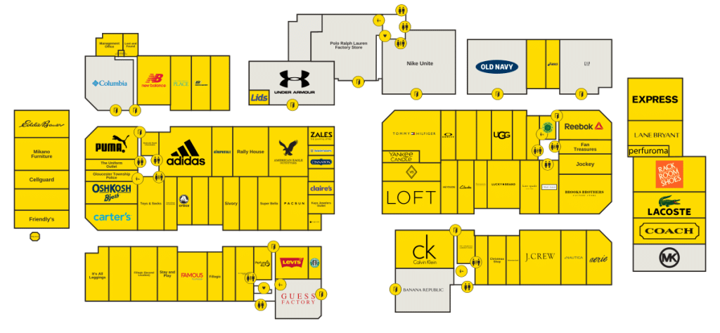 Gloucester Premium Outlets Directory Map