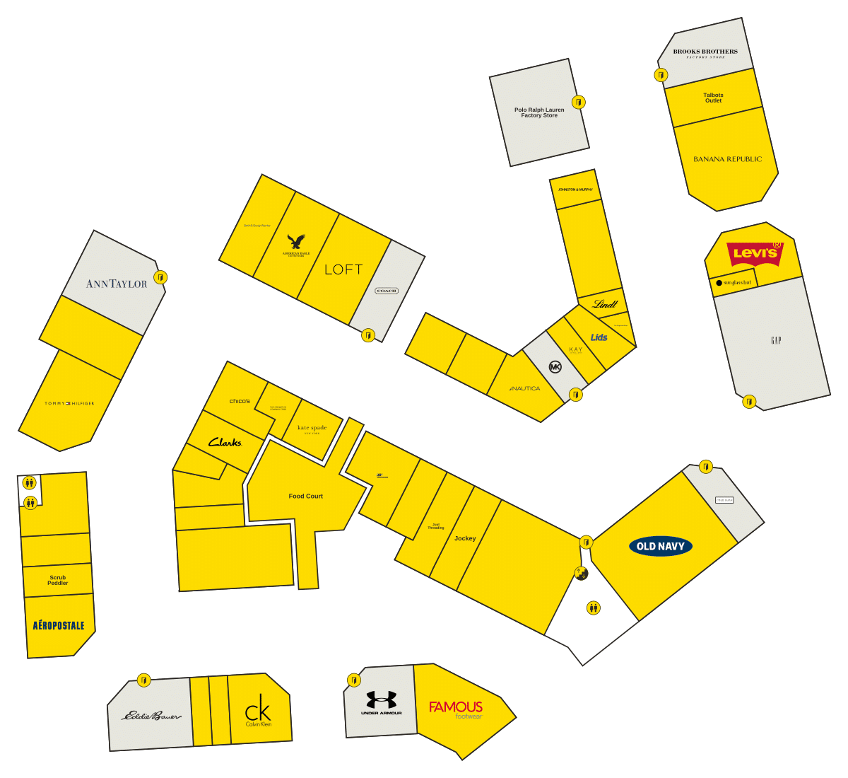 Lee Premium Outlets Directory Map