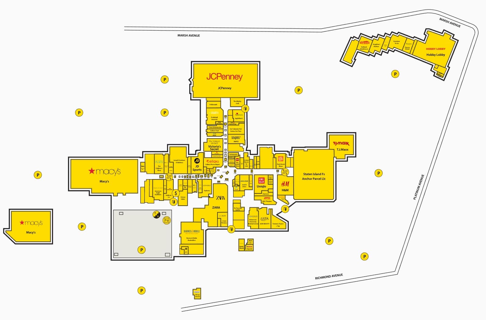 Staten Island Mall Directory Map