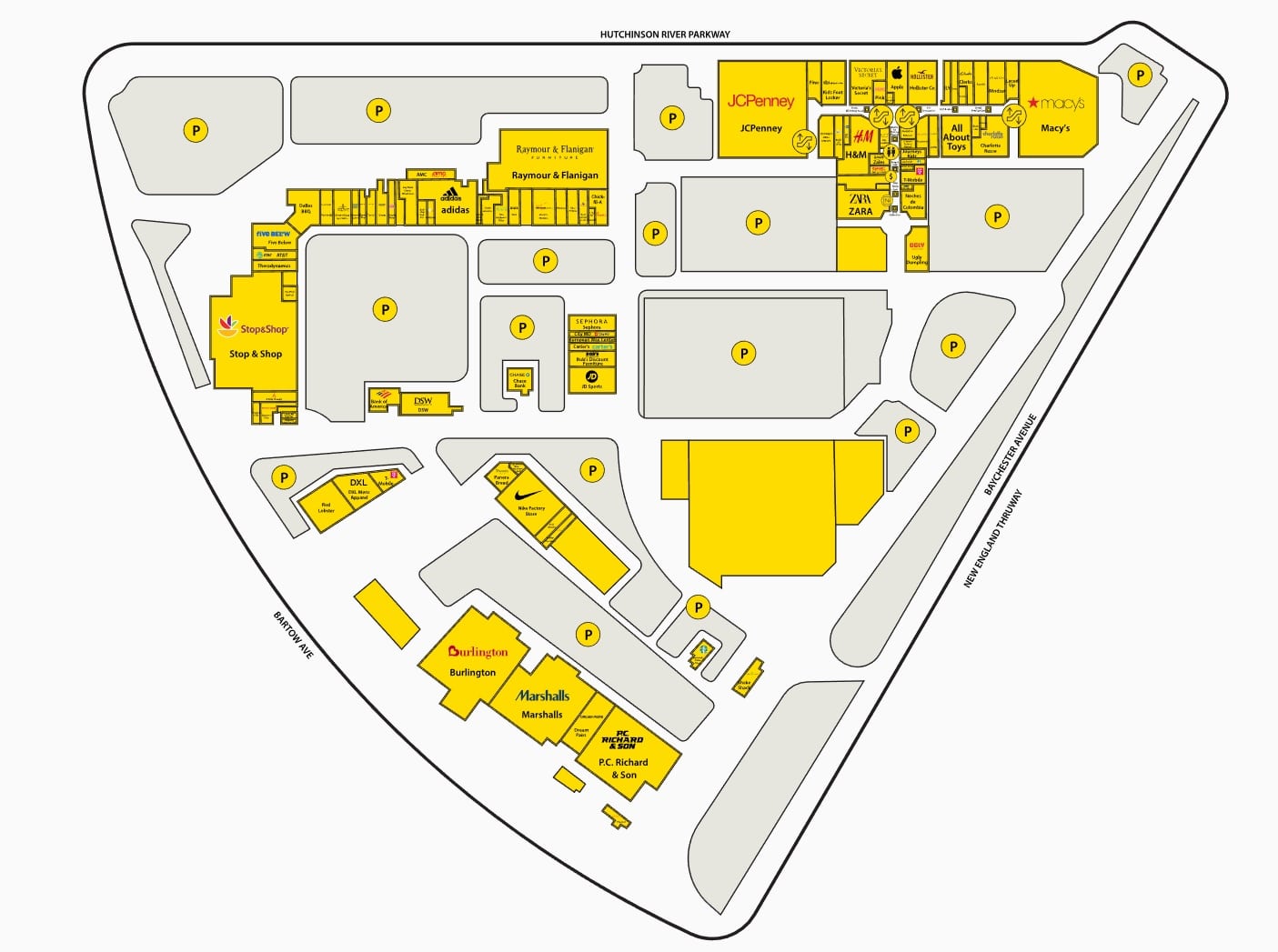The Mall at Bay Plaza Directory Map