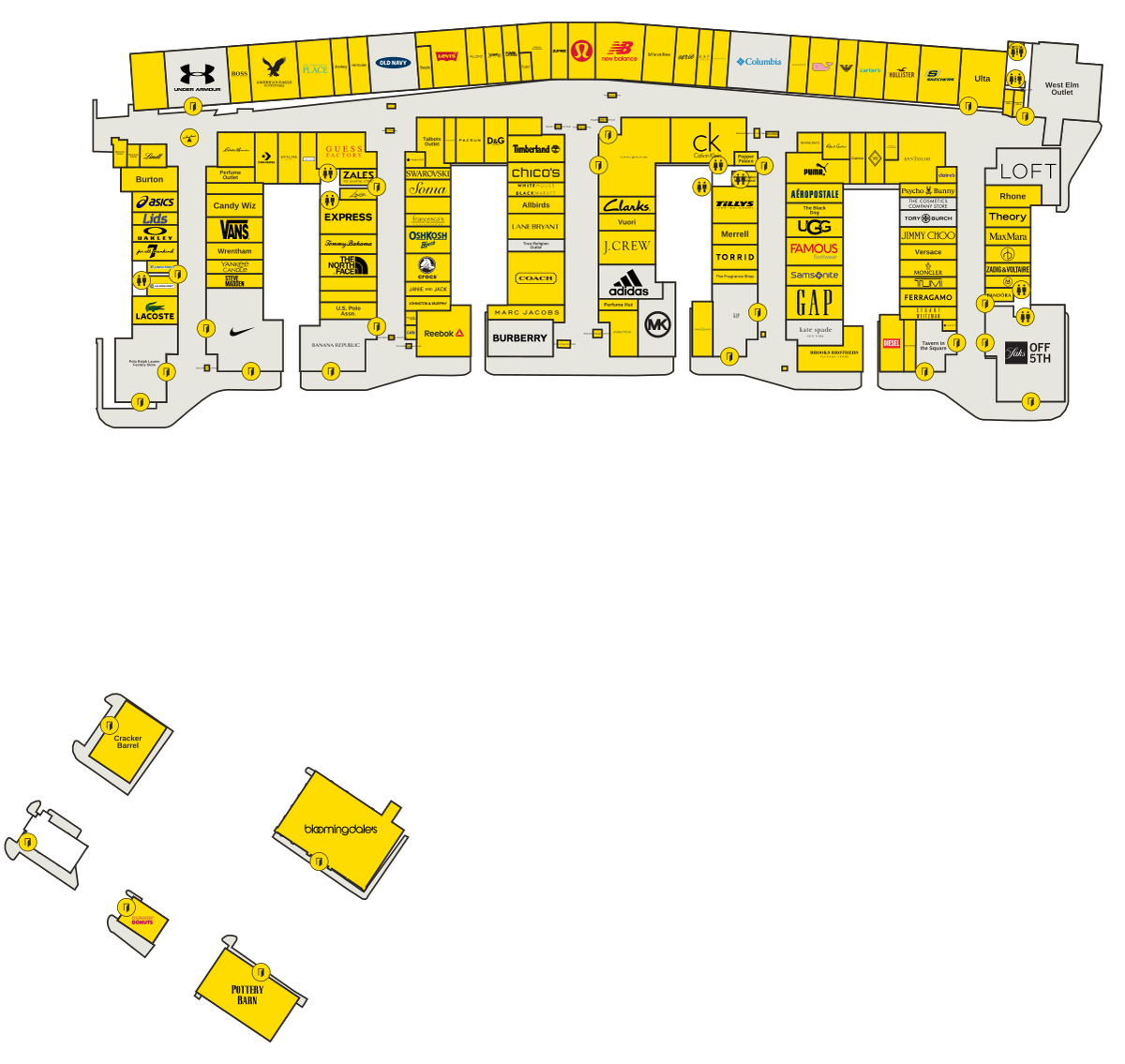 Wrentham Village Premium Outlets Directory Map
