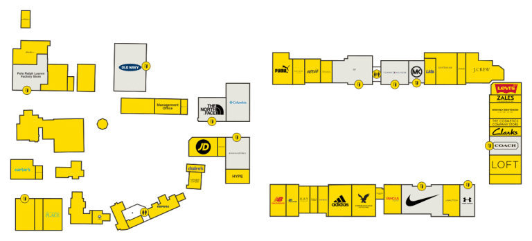 Aurora Farms Premium Outlets Directory Map