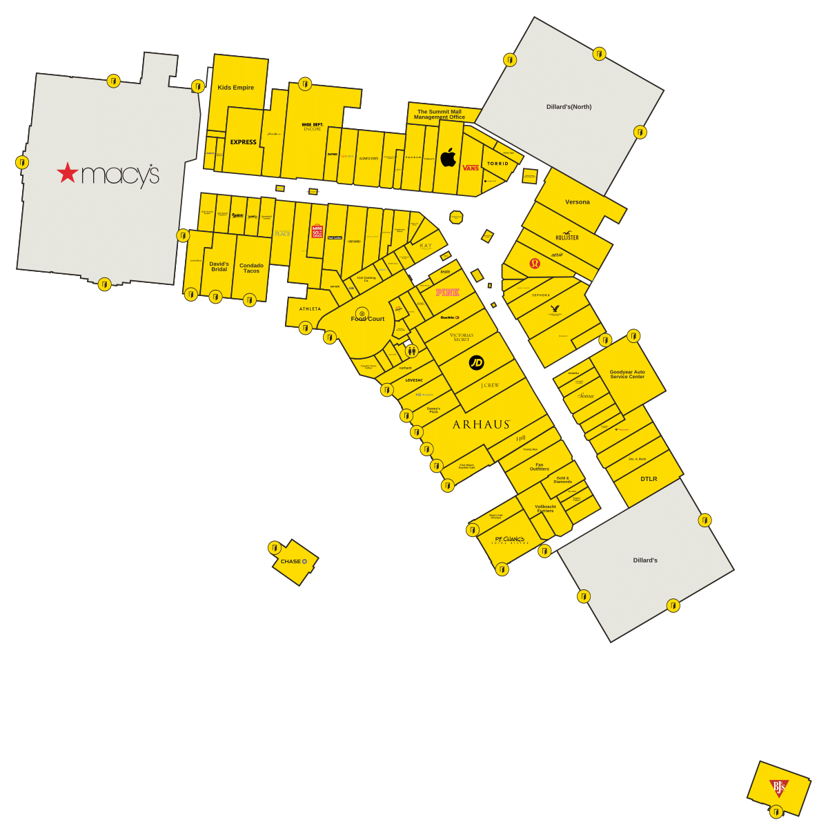 Summit Mall Directory Map