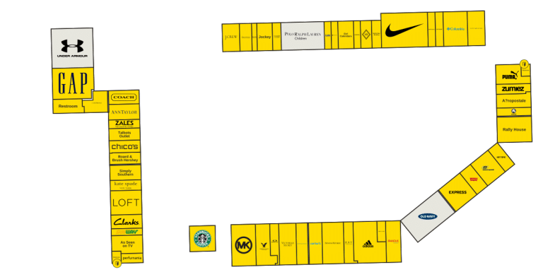 Tanger Outlets Hershey Directory Map