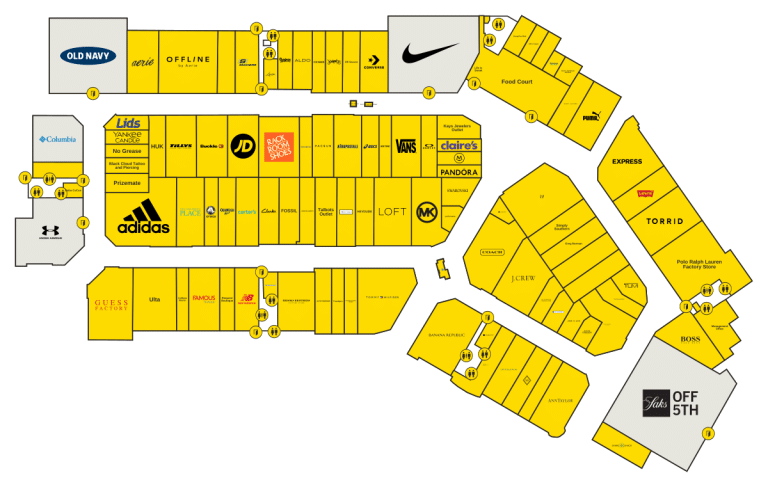 Charlotte Premium Outlets Directory Map