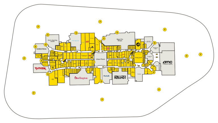 Great Lakes Crossing Outlets Directory Map
