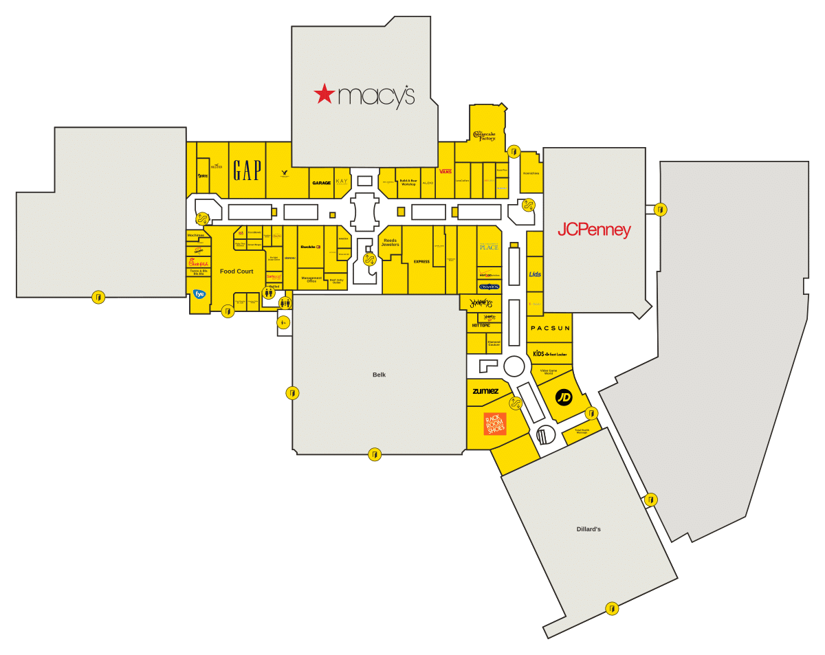 Haywood Mall Directory Map