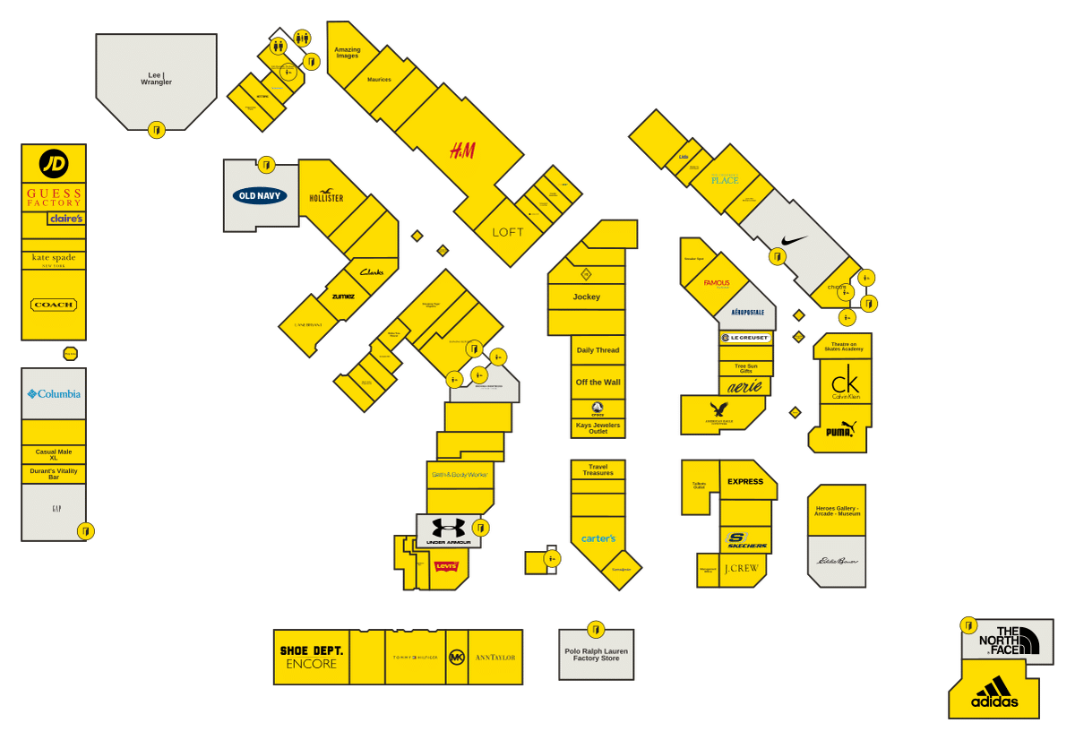 Lighthouse Place Premium Outlets Directory Map