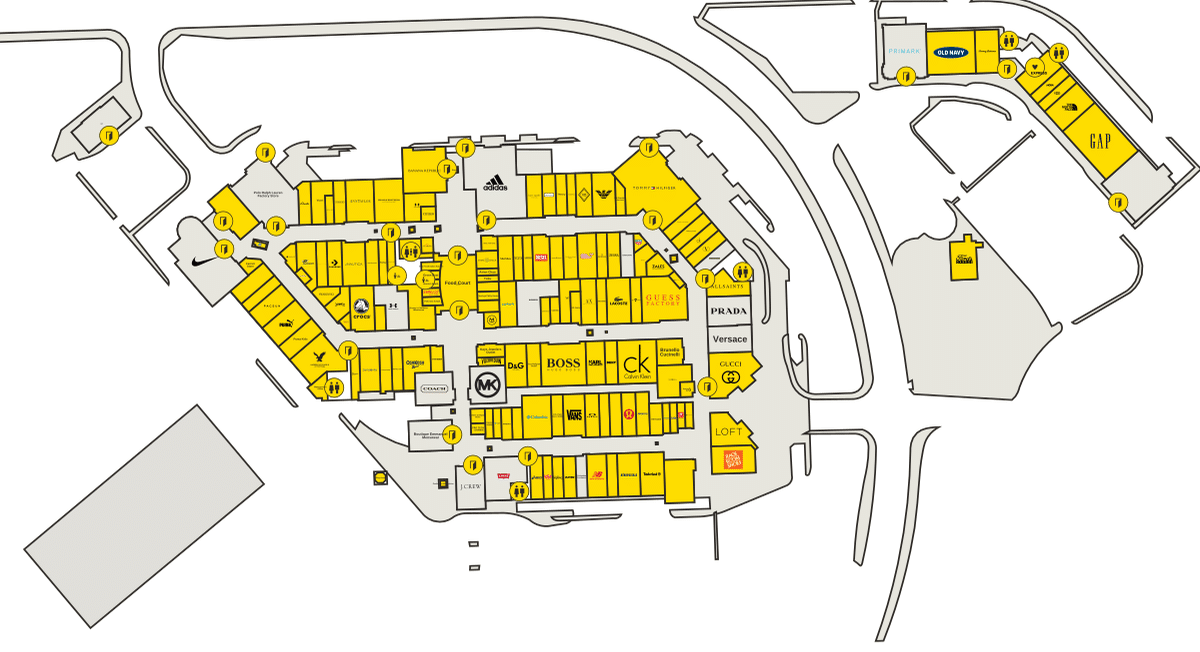 Orlando Vineland Premium Outlets Directory Map