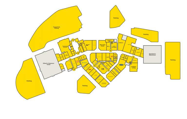 Tanger Asheville Directory Map