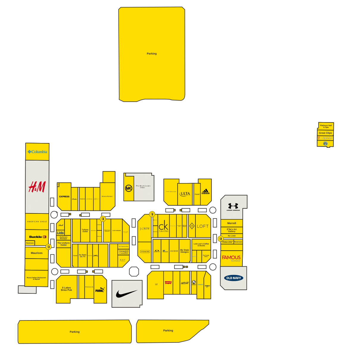 Tanger Outlets Grand Rapids Directory Map