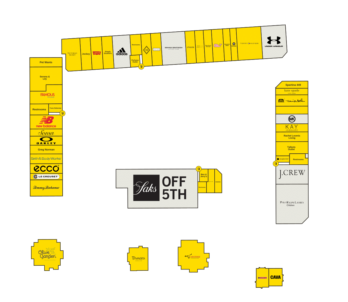 Tanger Outlets Hilton Head Directory Map