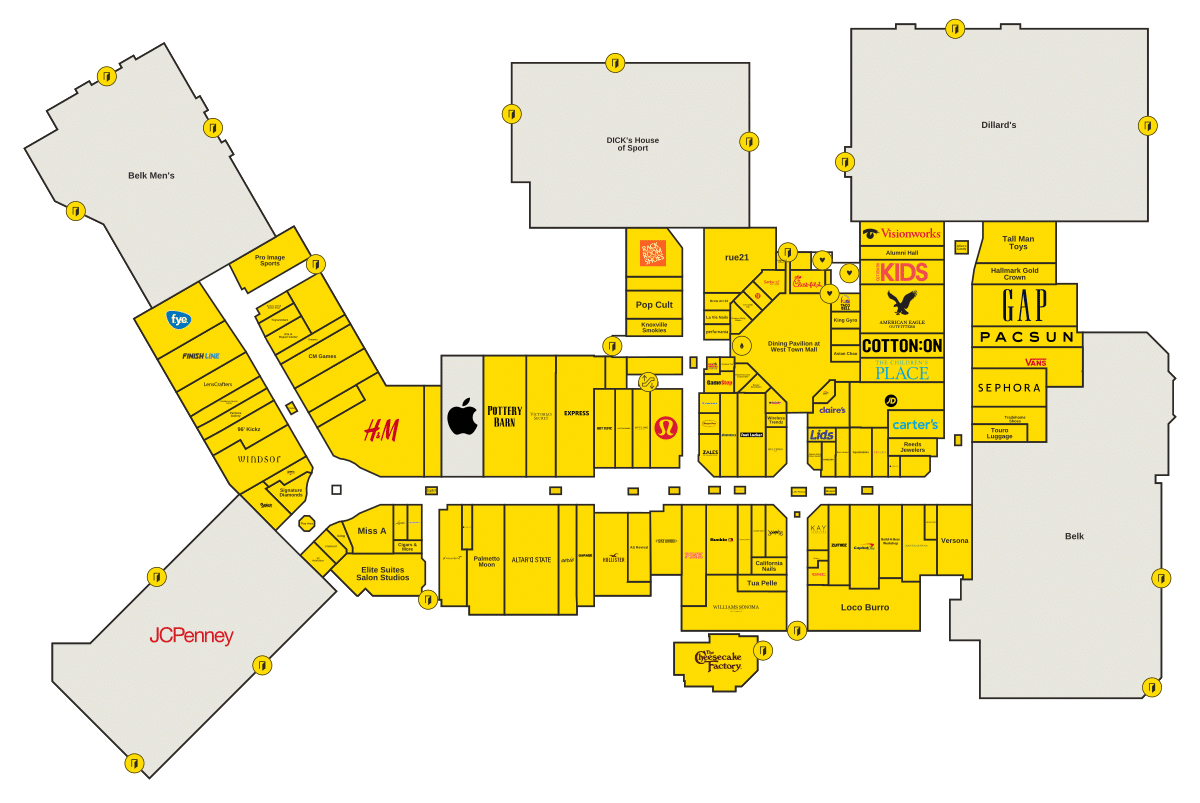 West Town Mall Directory Map