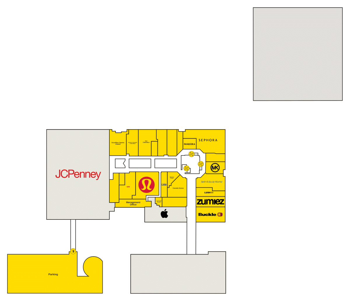 Anchorage 5th Avenue Mall Directory Map