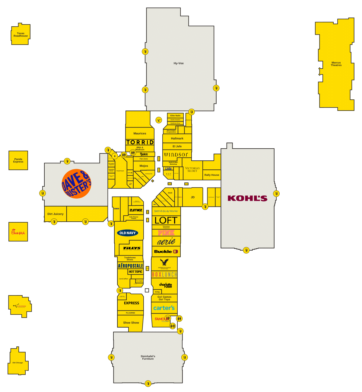 Bay Park Square Directory Map