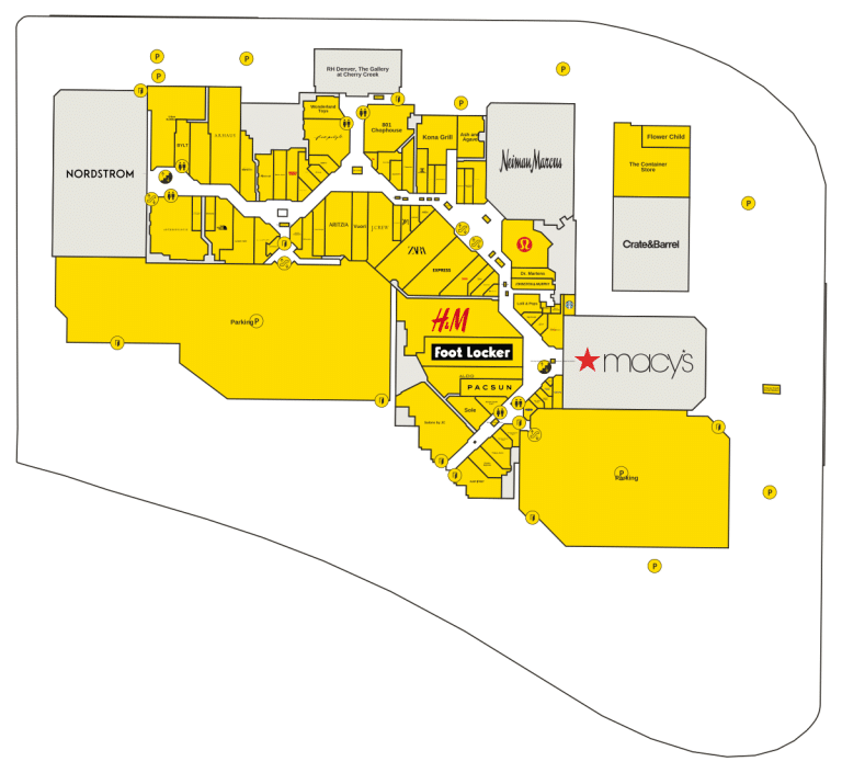 Cherry Creek Shopping Center Directory Map