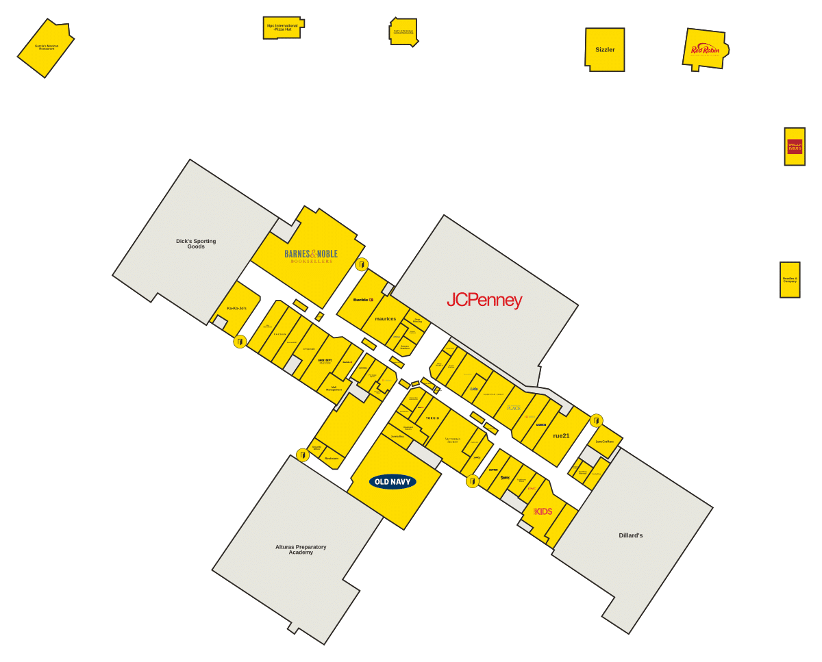 Grand Teton Mall Directory Map