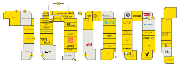 Gulfport Premium Outlets Directory Map