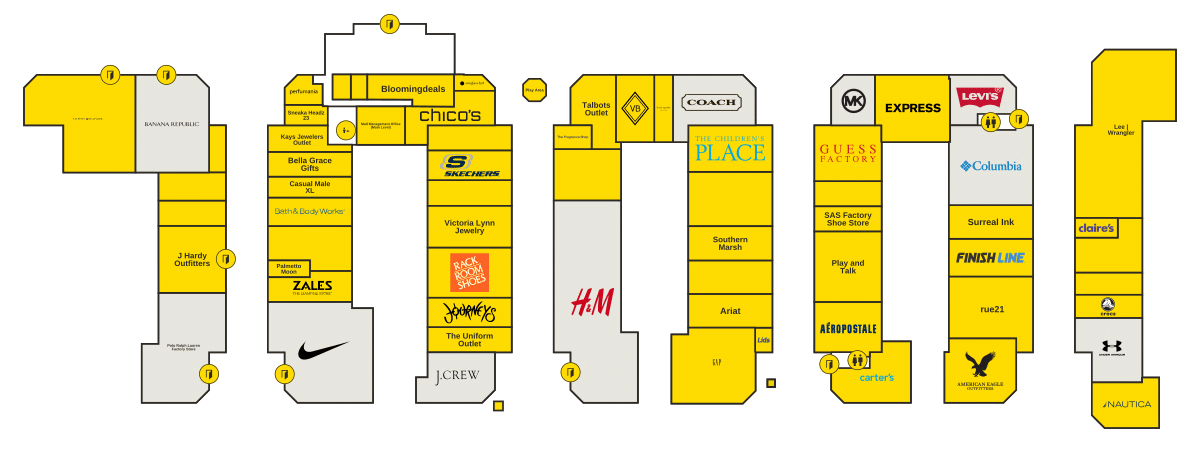 Gulfport Premium Outlets Directory Map
