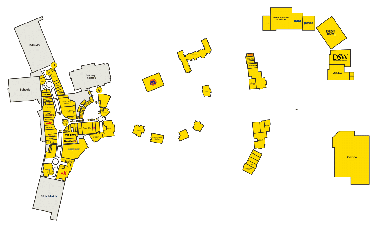 Jordan Creek Town Center Directory Map