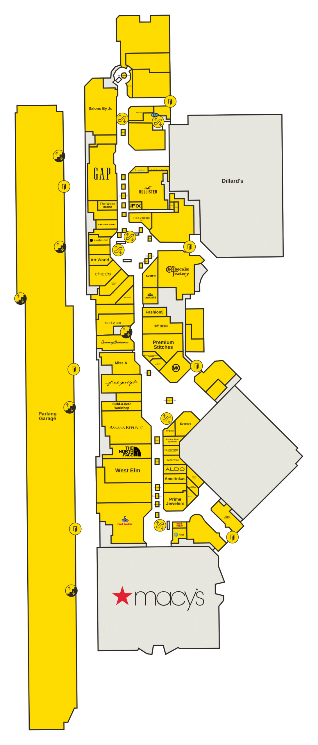 Saint Louis Galleria Directory Map
