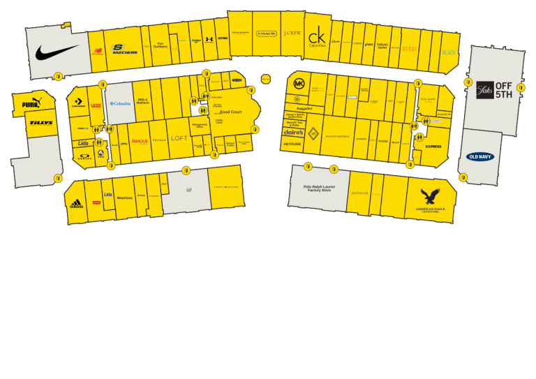 Twin Cities Premium Outlets Directory Map