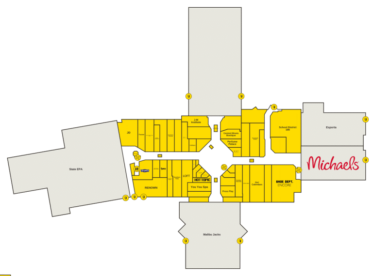 White Oaks Mall Directory Map