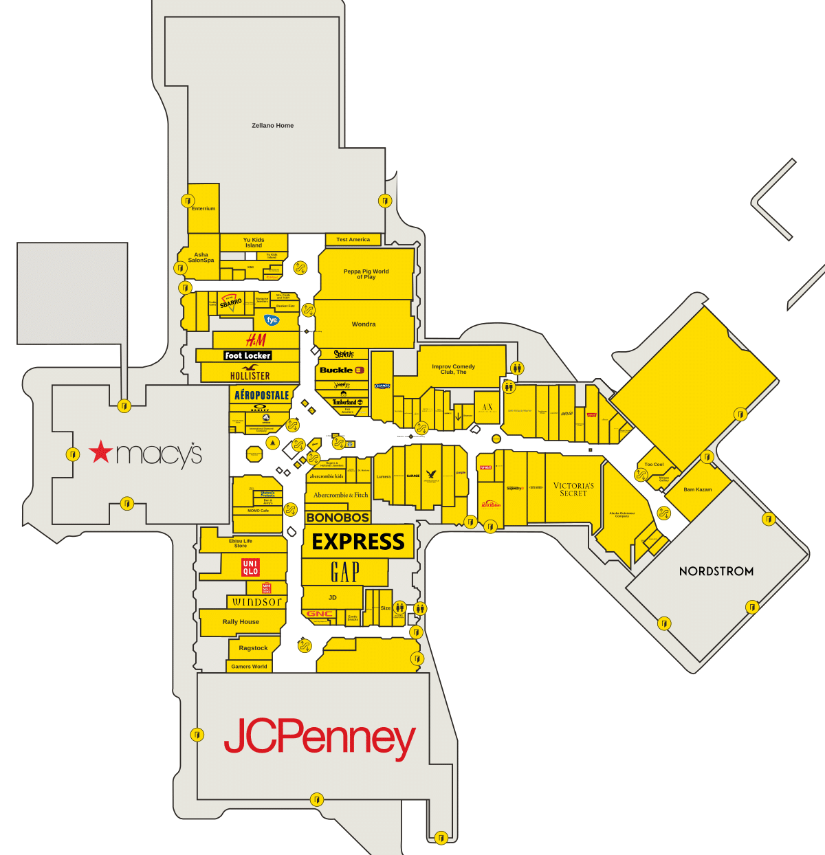 Woodfield Mall Directory Map