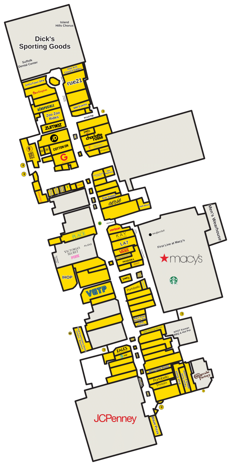 south shore mall Directory Map