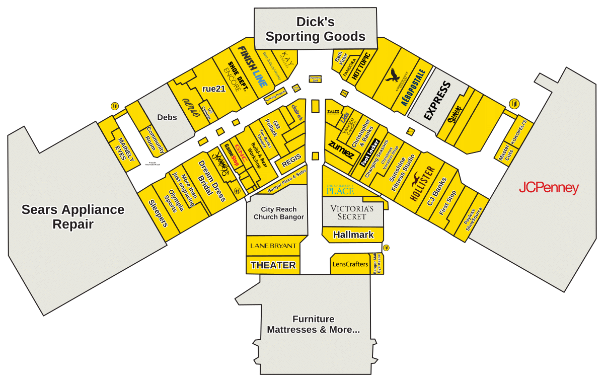 Bangor Mall Directory Map