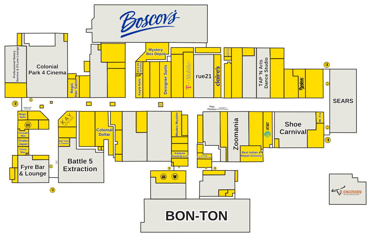 Colonial Park Mall Directory Map