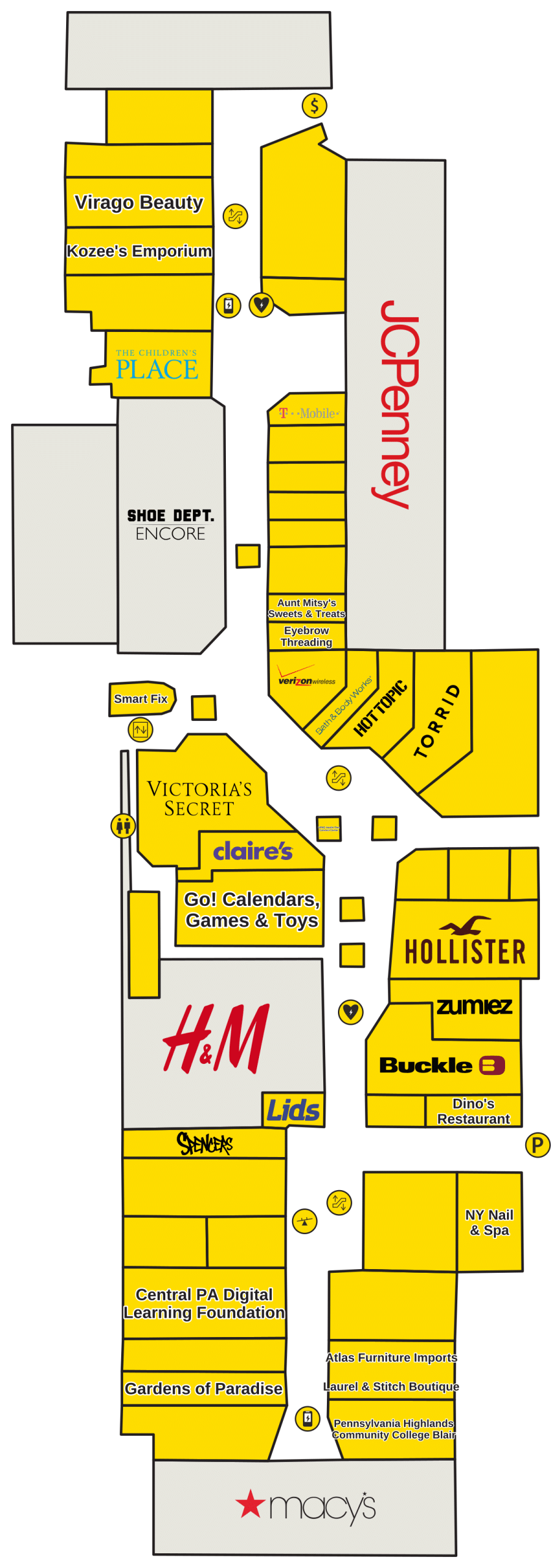 Logan Valley Mall Directory Map