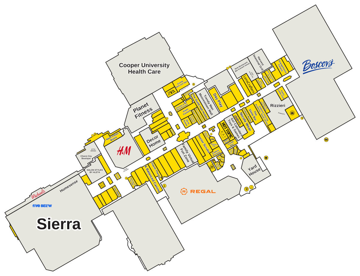 Moorestown Mall Directory Map