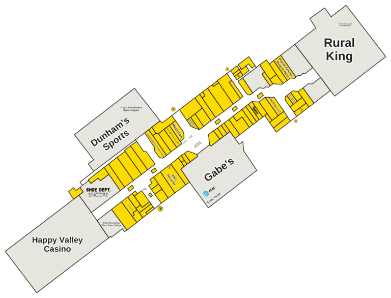 Nittany Mall Directory Map
