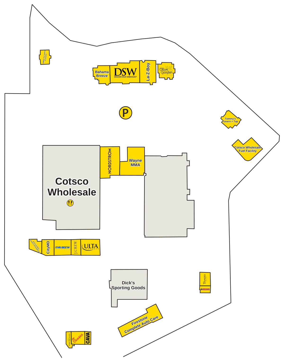 Wayne Towne Center Directory Map