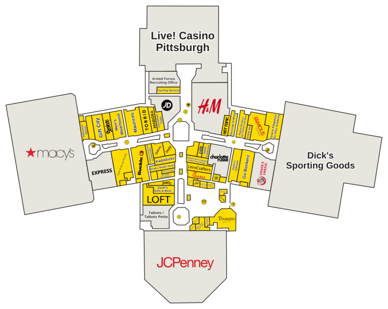 Westmoreland Mall Directory Map