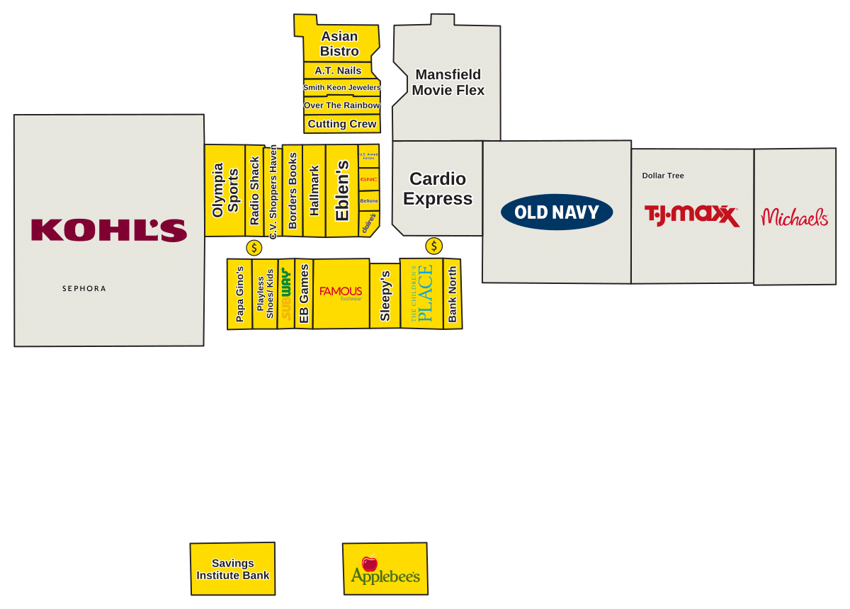 East Brook Mall Directory Map