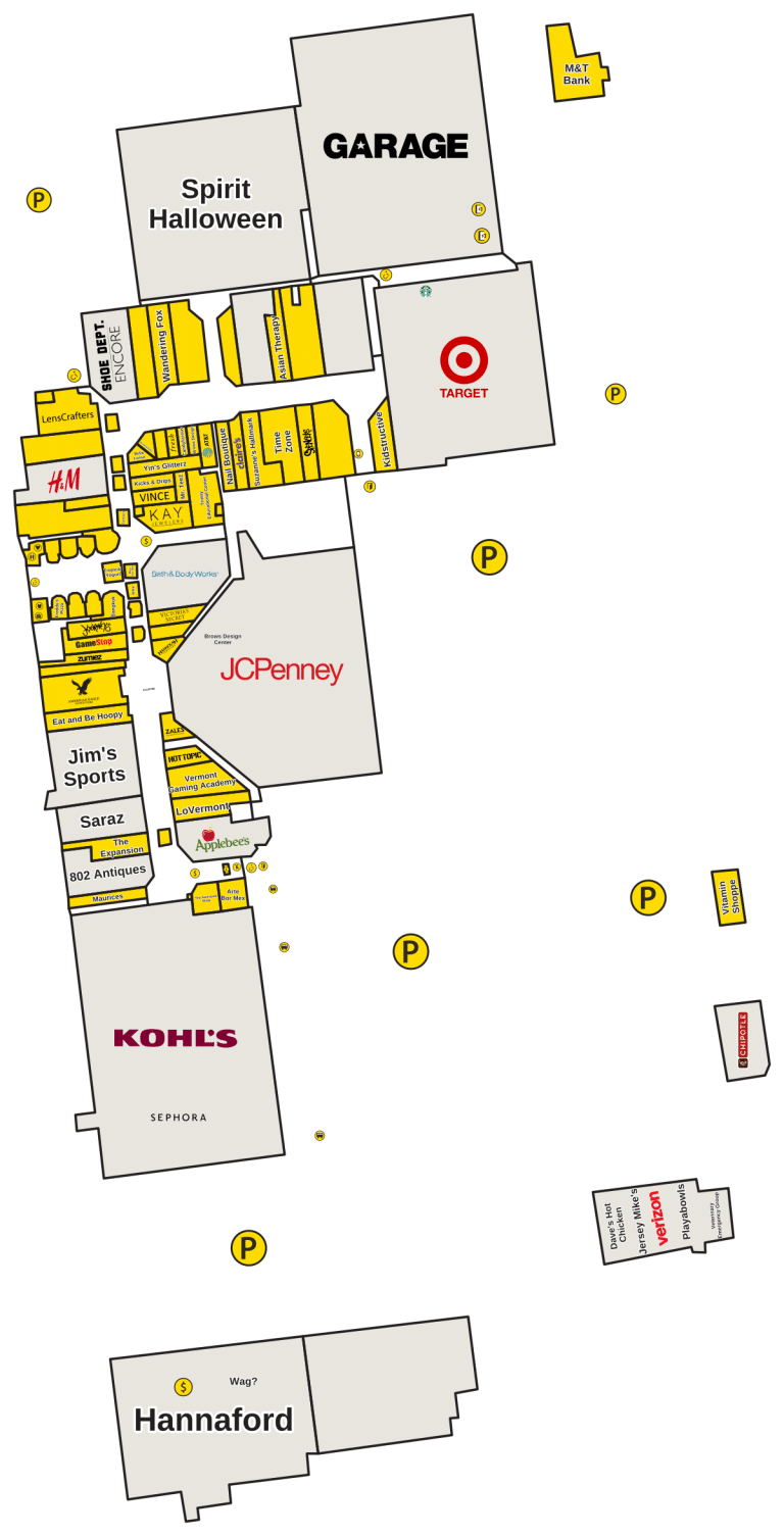 University Mall Directory Map